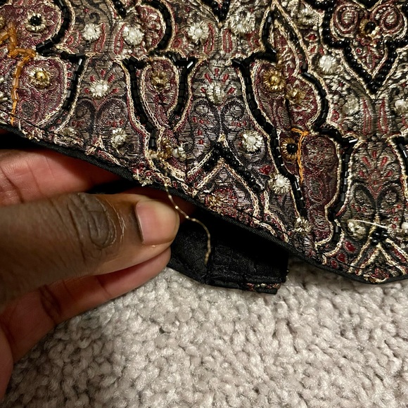 Vintage GiGi Clark Hook & Eye Closure Hand Beaded Silk Corset - Picture 12 of 12